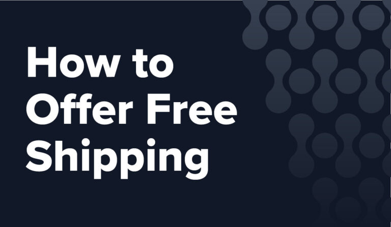 Black background with eHub logo pattern. Contains white writing that says "How to Offer Free Shipping"